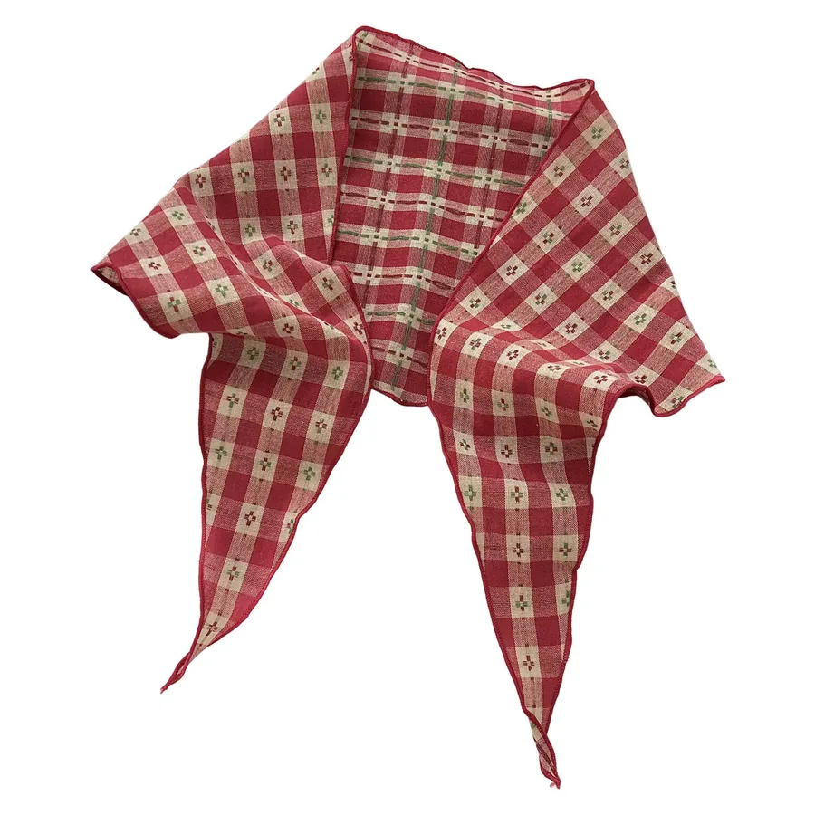 Checkered Scarf with Bow Detail view 5