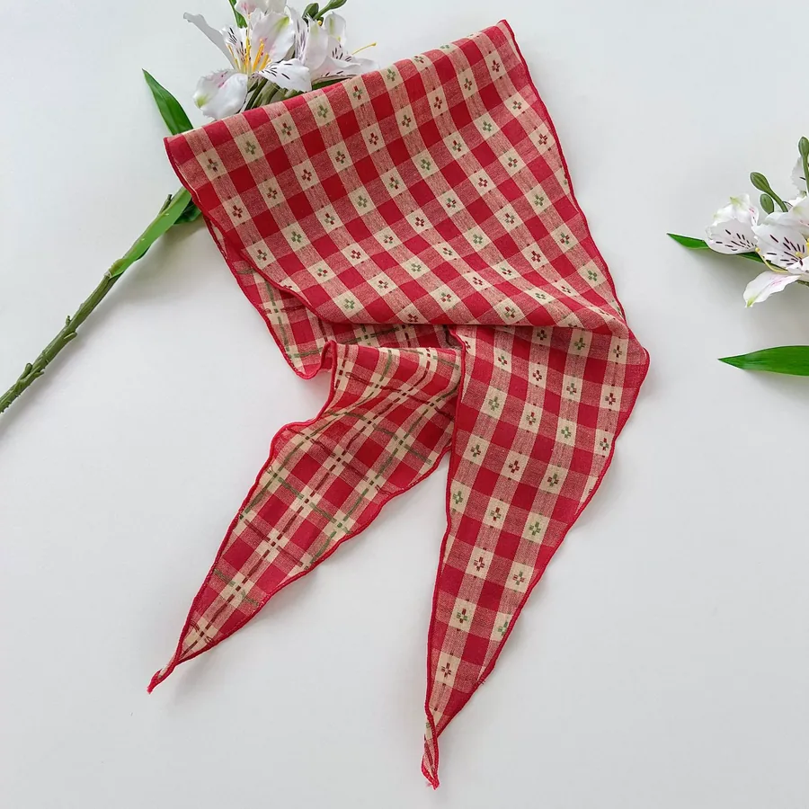 Checkered Scarf with Bow Detail view 6