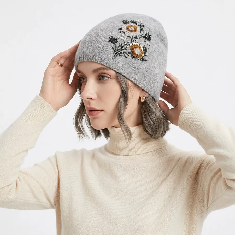 Embroidered Beanie Hat view 2
