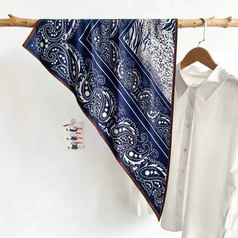 Blue Paisley Triangle Scarf