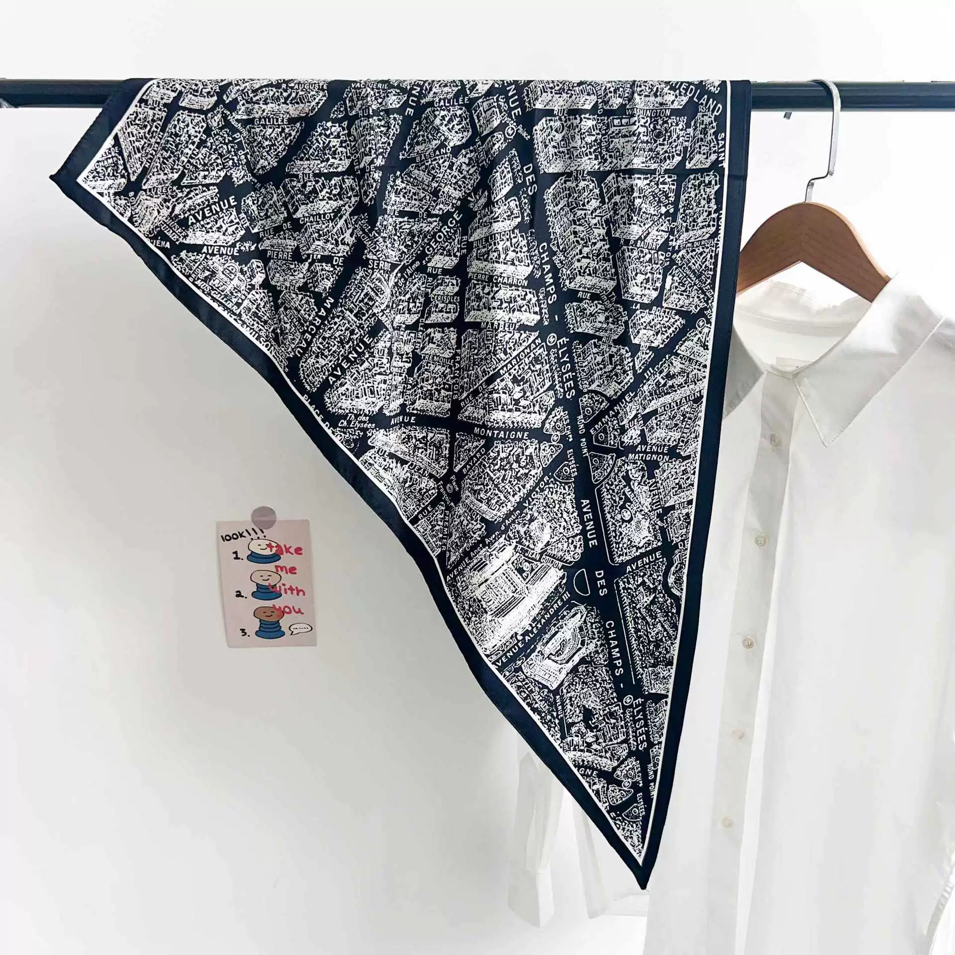 Blue Paisley Triangle Scarf view 4