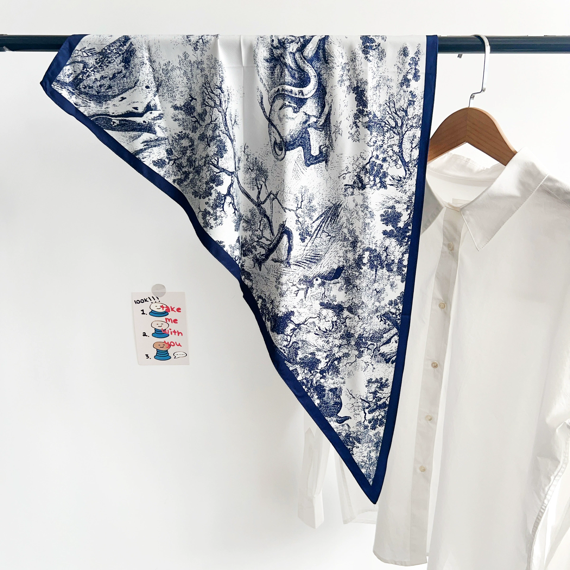 Blue Paisley Triangle Scarf view 8