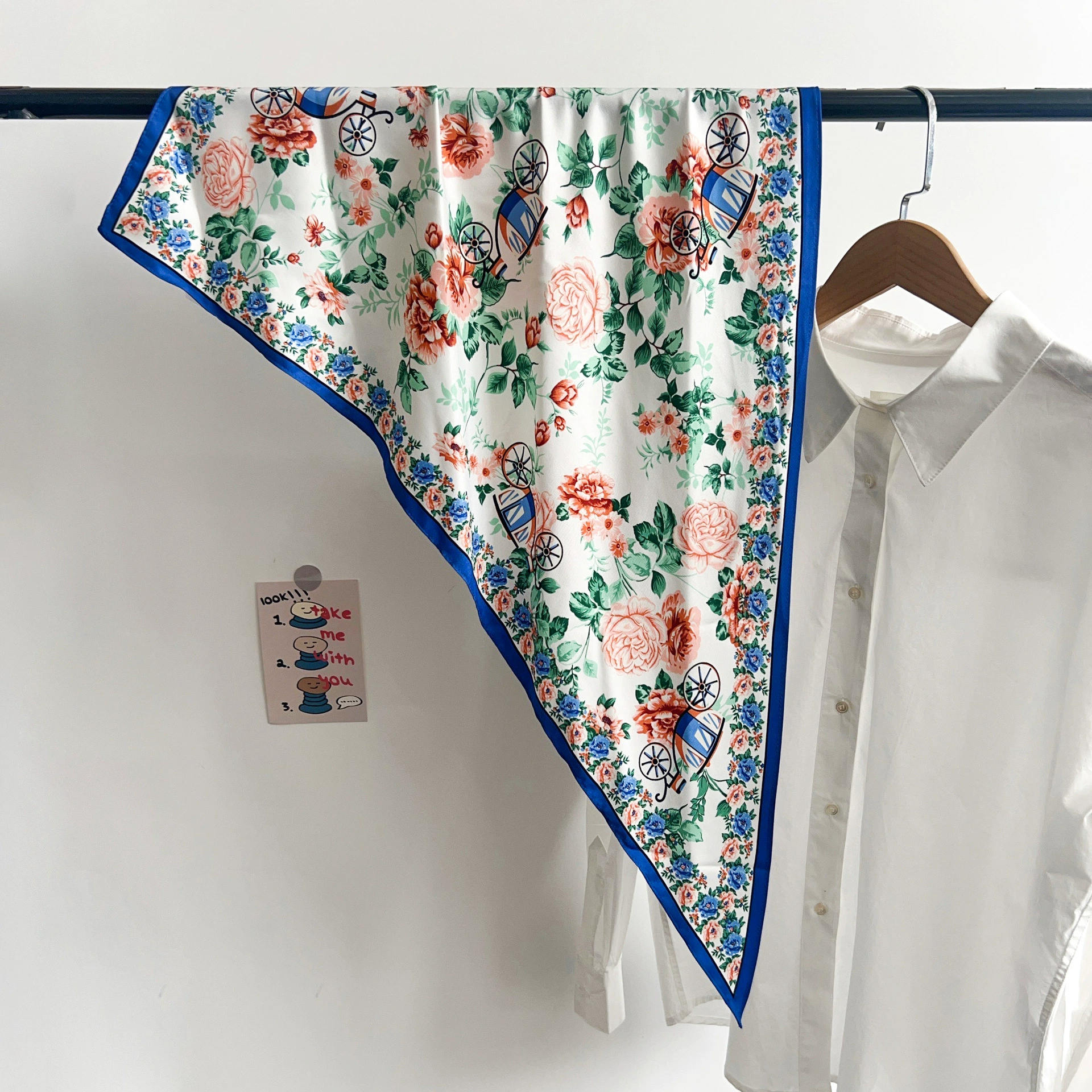 Blue Paisley Triangle Scarf view 11