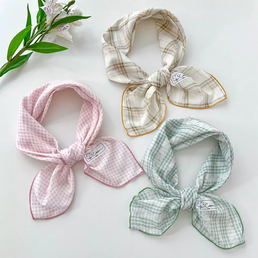 Floral Square Scarf with Tie