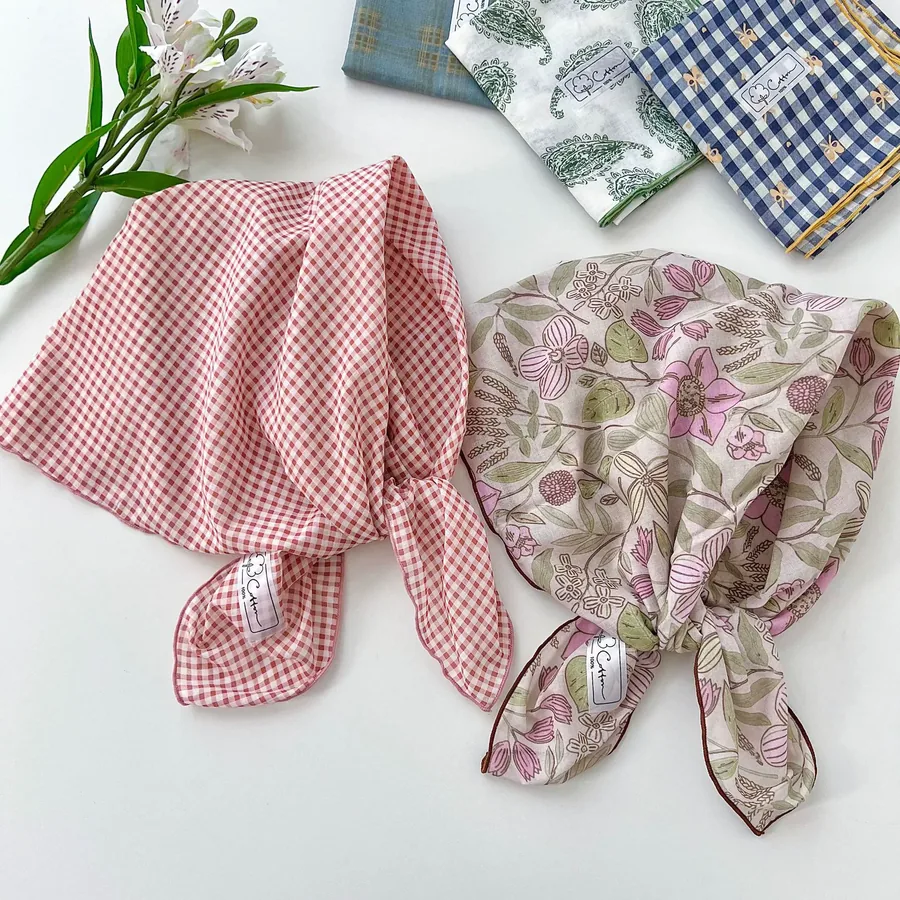Floral Square Scarf with Tie view 2