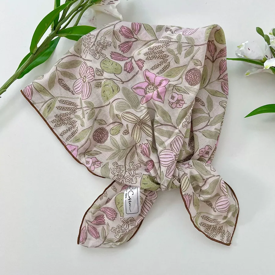Floral Square Scarf with Tie view 7