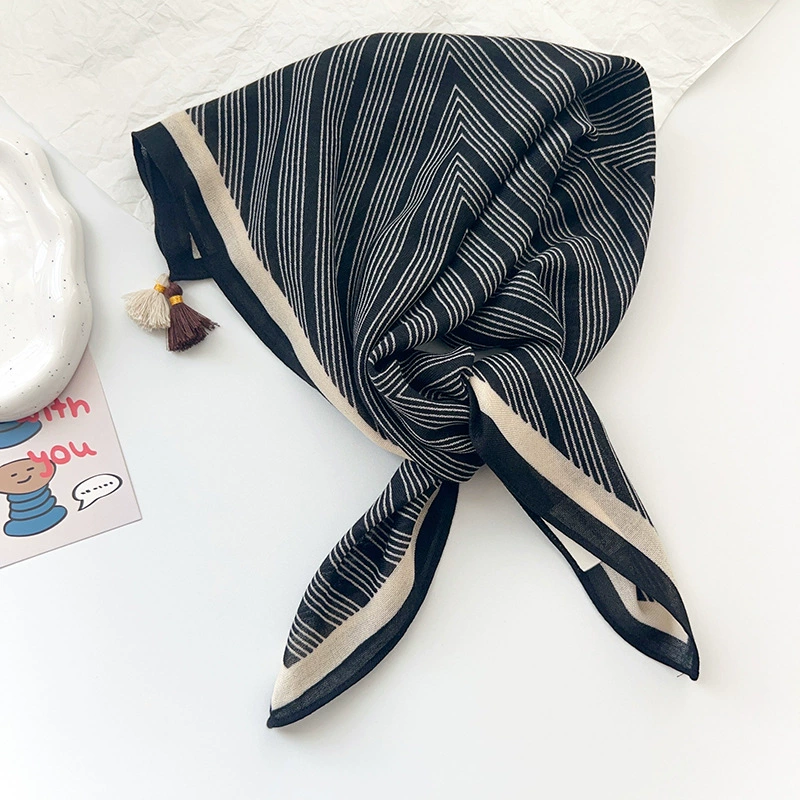 Striped Fringed Square Scarf view 2