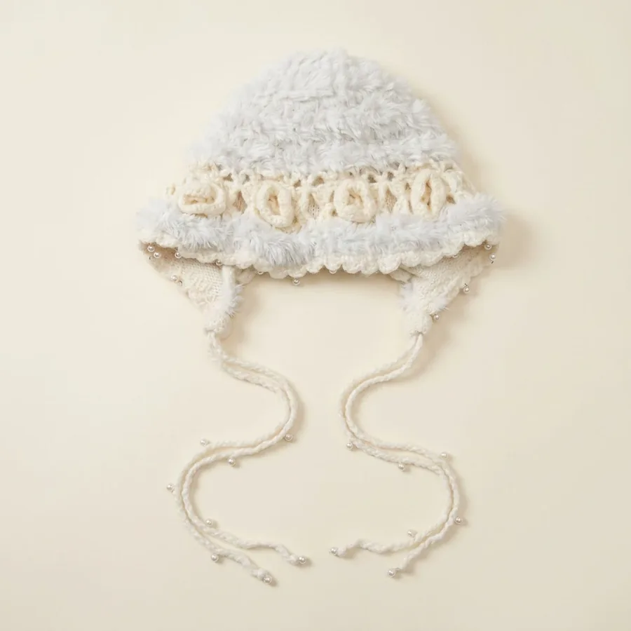 Pearl Fringed Beanie Hat view 6