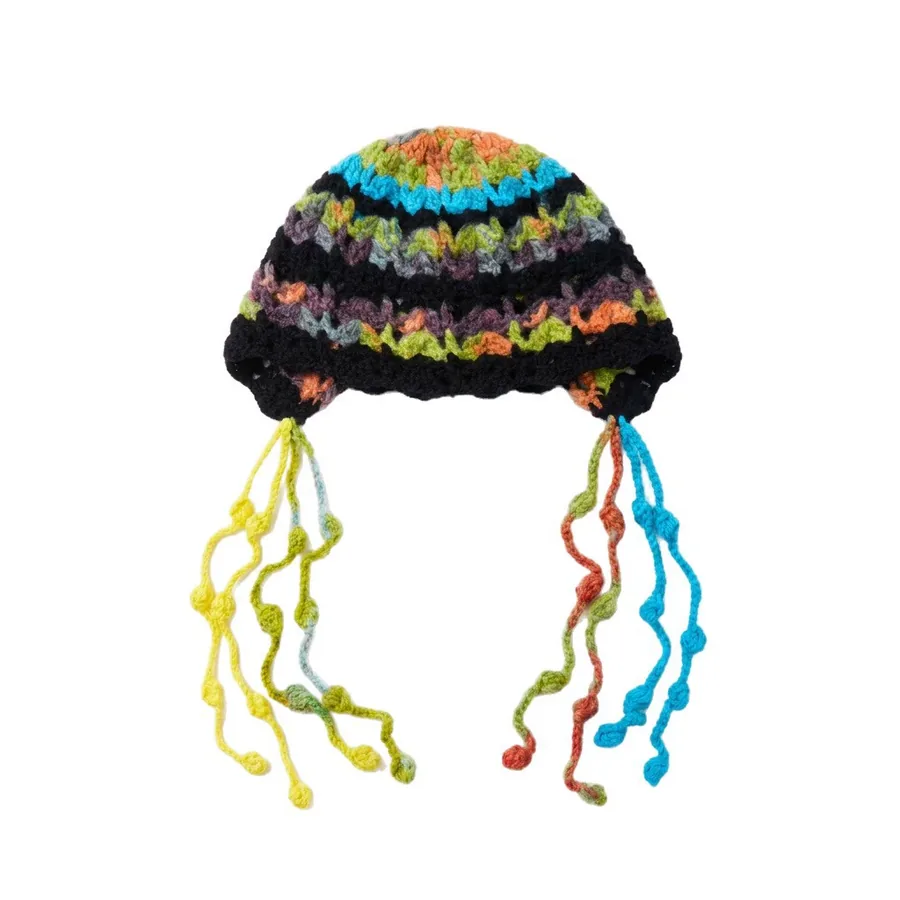Colorful Knit Beanie Hat view 5