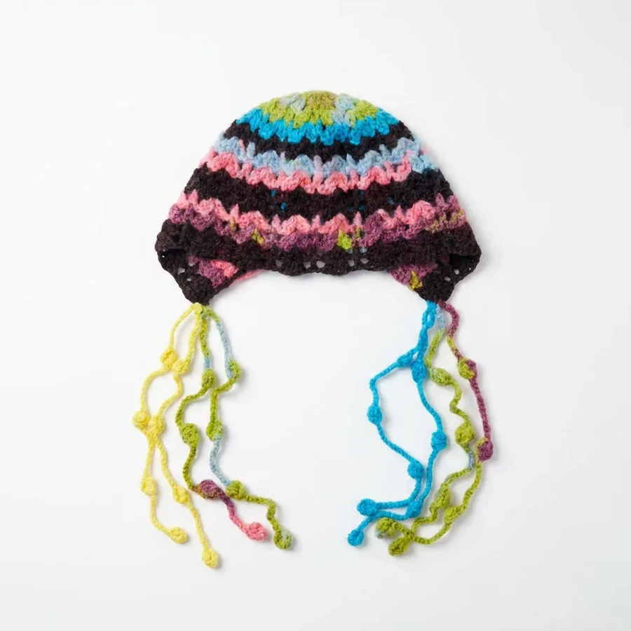 Colorful Knit Beanie Hat view 6