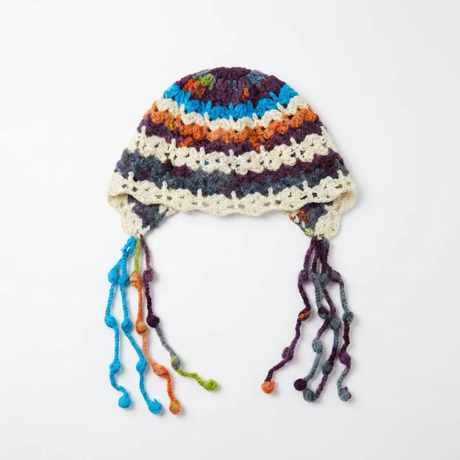 Colorful Knit Beanie Hat view 7
