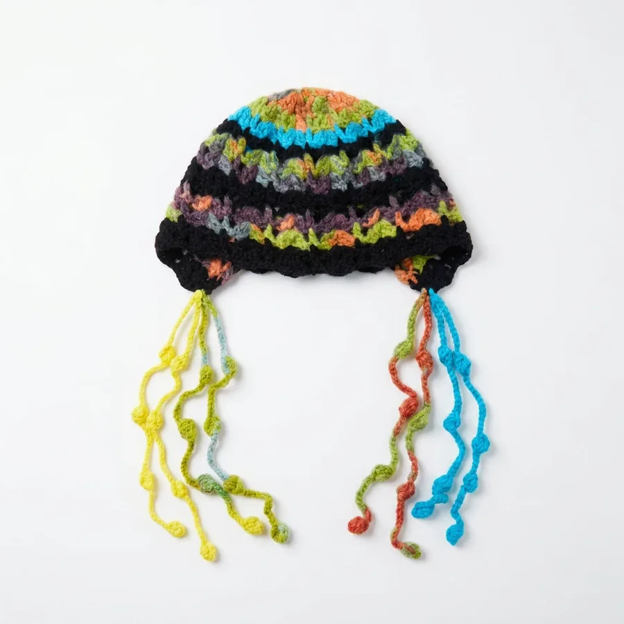 Colorful Knit Beanie Hat view 8