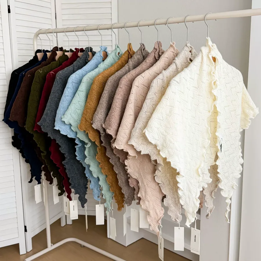 Ruffled Knitted Shawl
