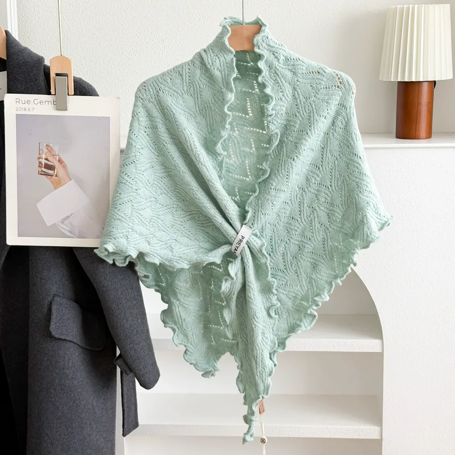 Ruffled Knitted Shawl view 2