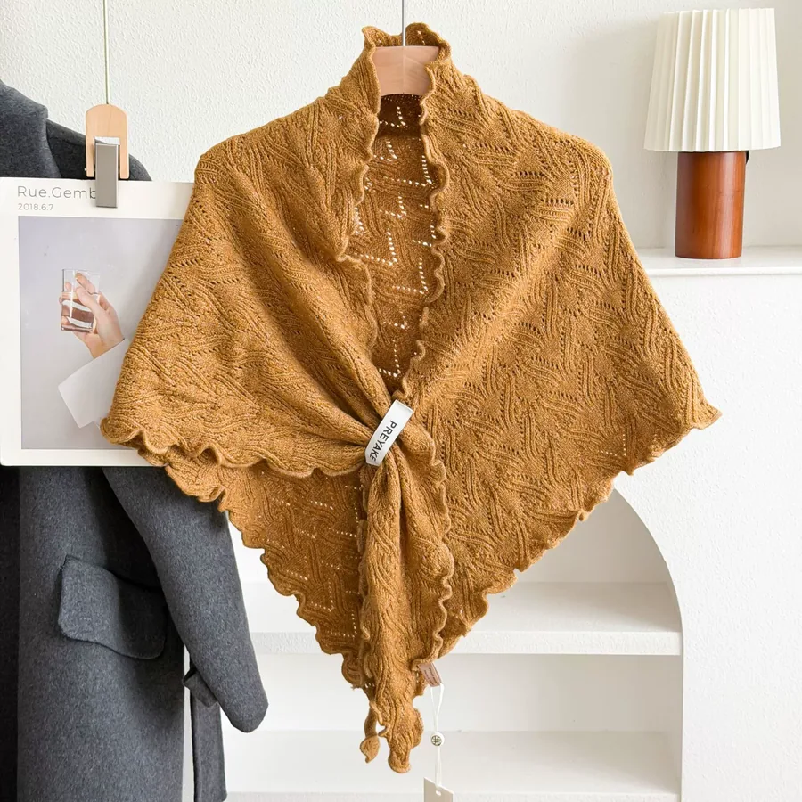 Ruffled Knitted Shawl view 3