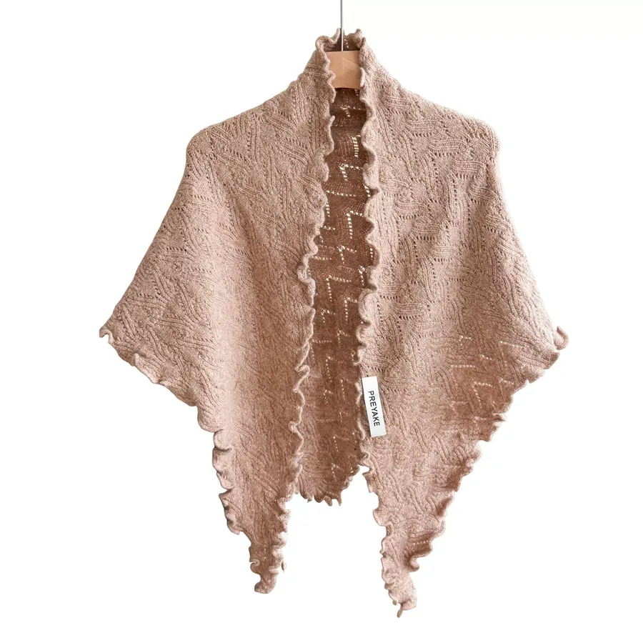 Ruffled Knitted Shawl view 5