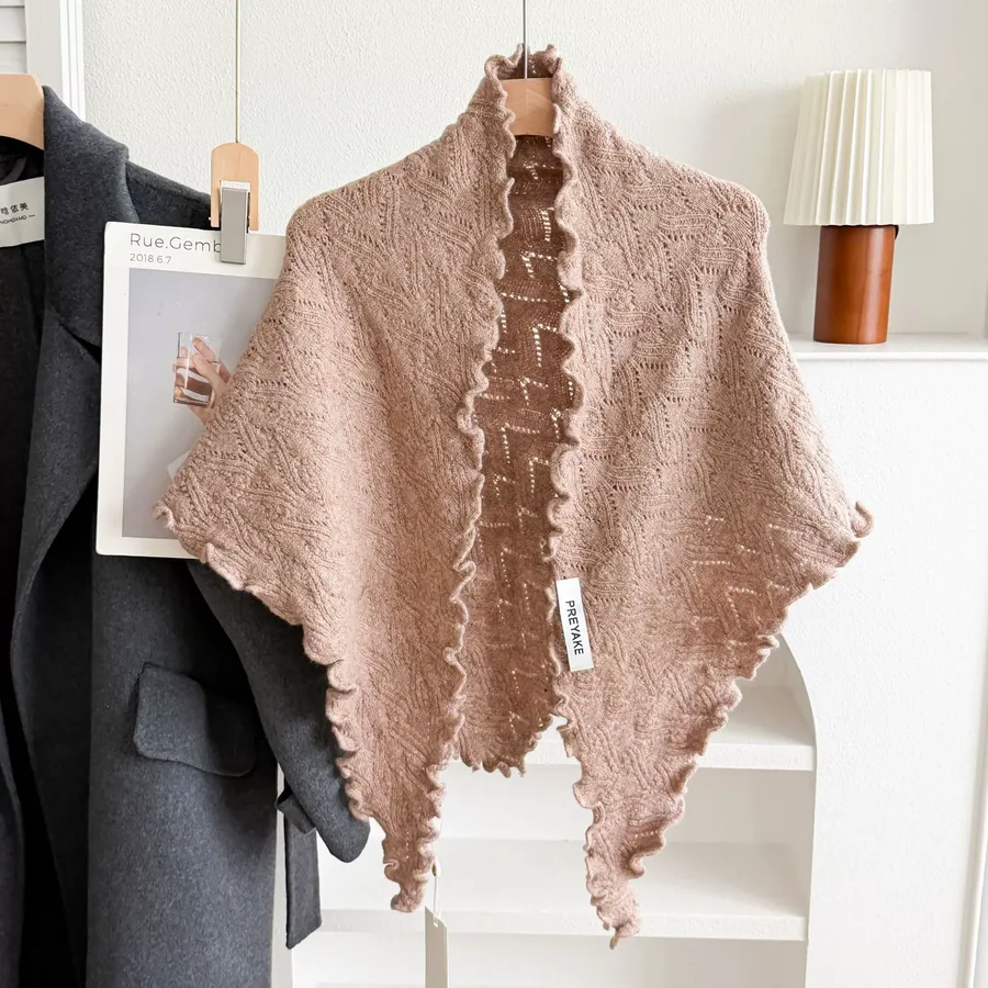 Ruffled Knitted Shawl view 7