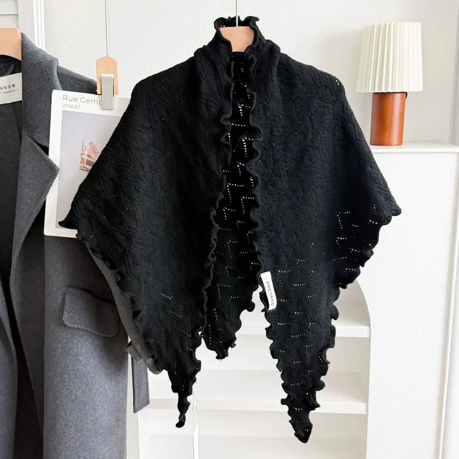 Ruffled Knitted Shawl view 8