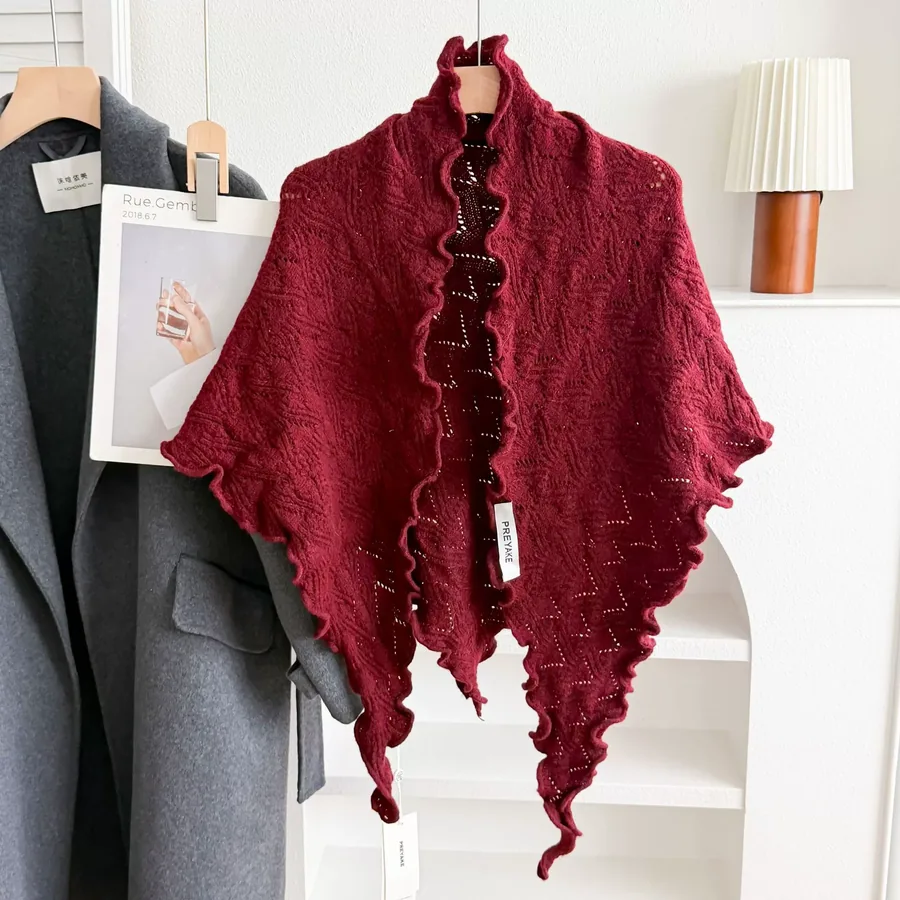 Ruffled Knitted Shawl view 9