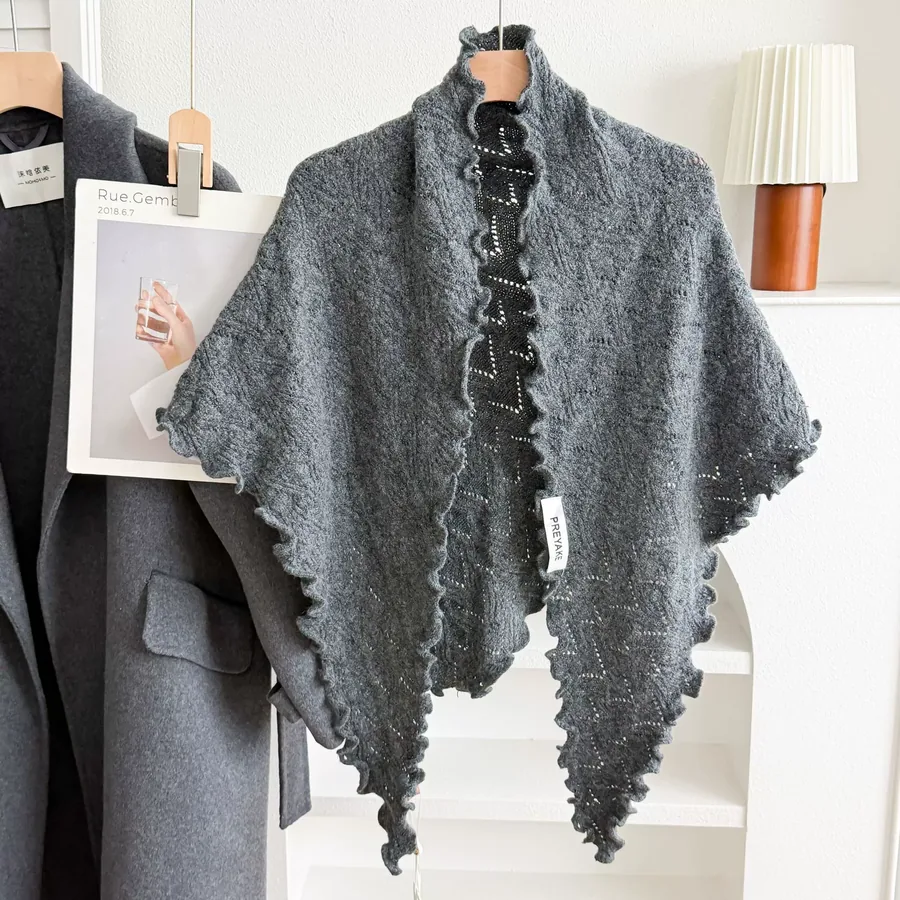 Ruffled Knitted Shawl view 10