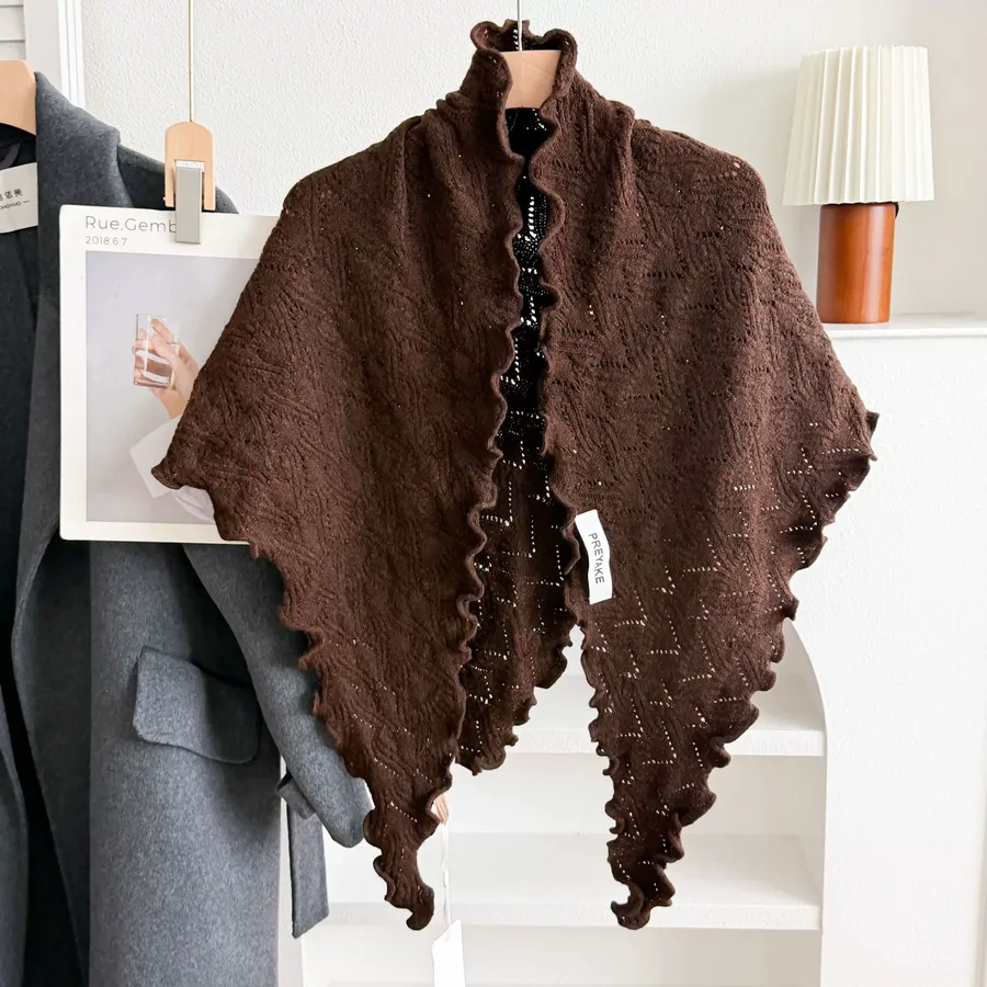 Ruffled Knitted Shawl view 12