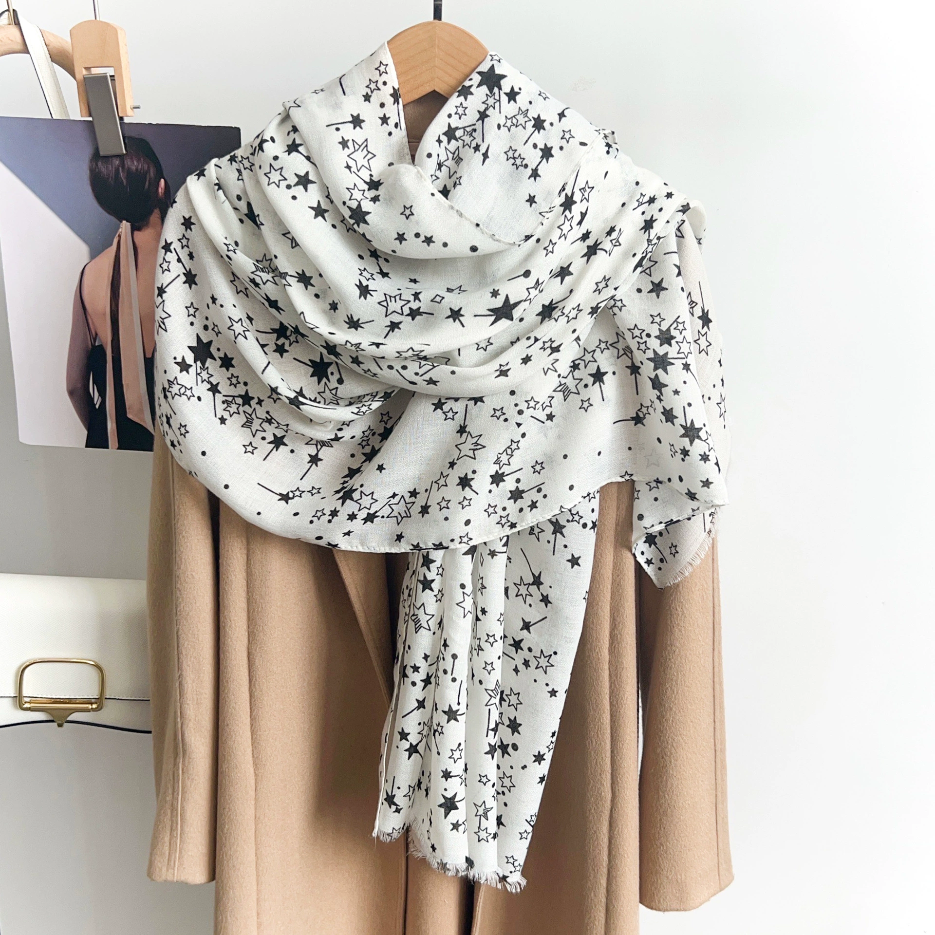 Star Print Long Scarf view 6