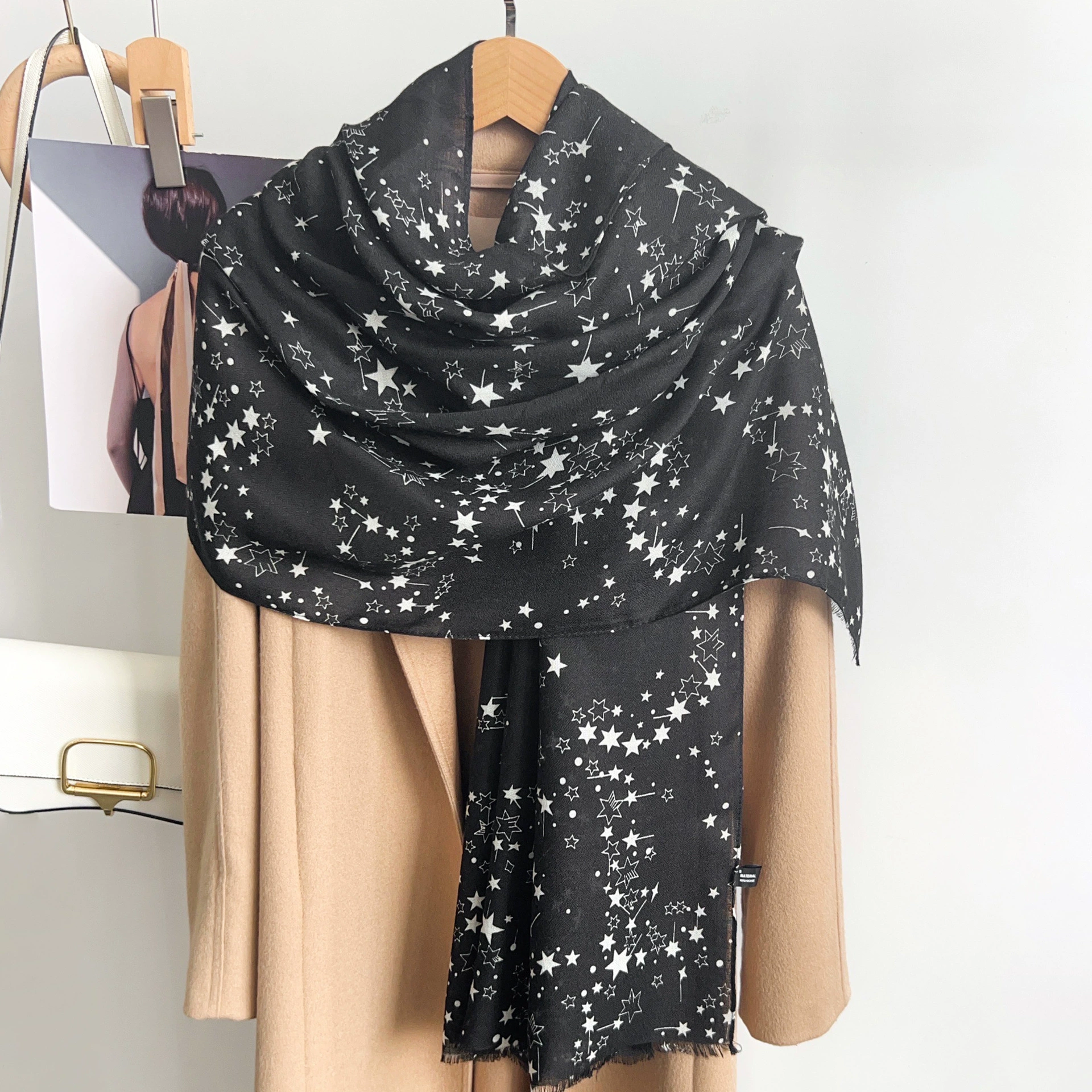 Star Print Long Scarf view 7
