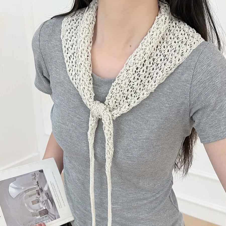 Knitted Triangle Scarf view 3