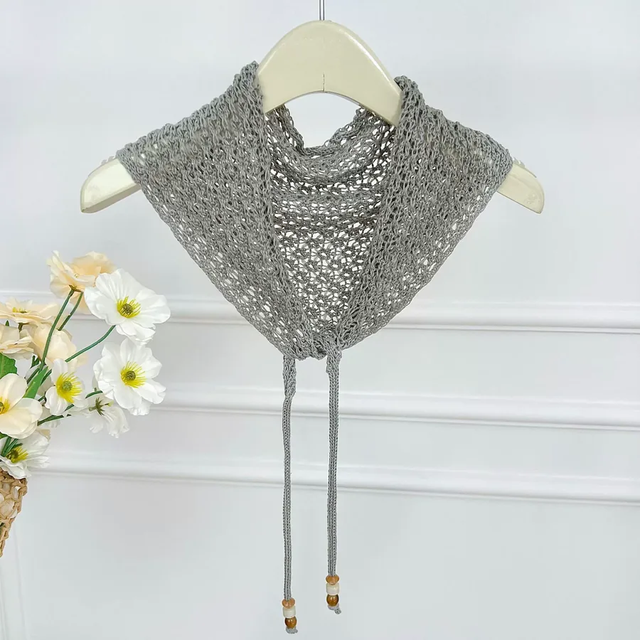 Knitted Triangle Scarf view 9