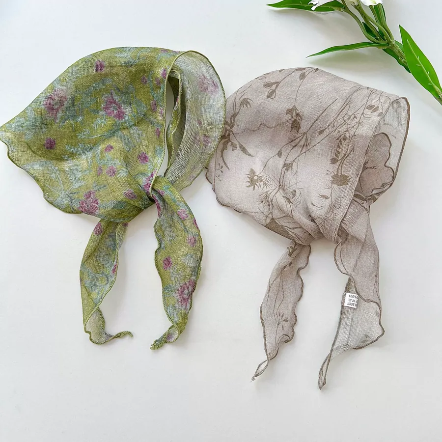 Vintage Floral Triangle Scarf view 2