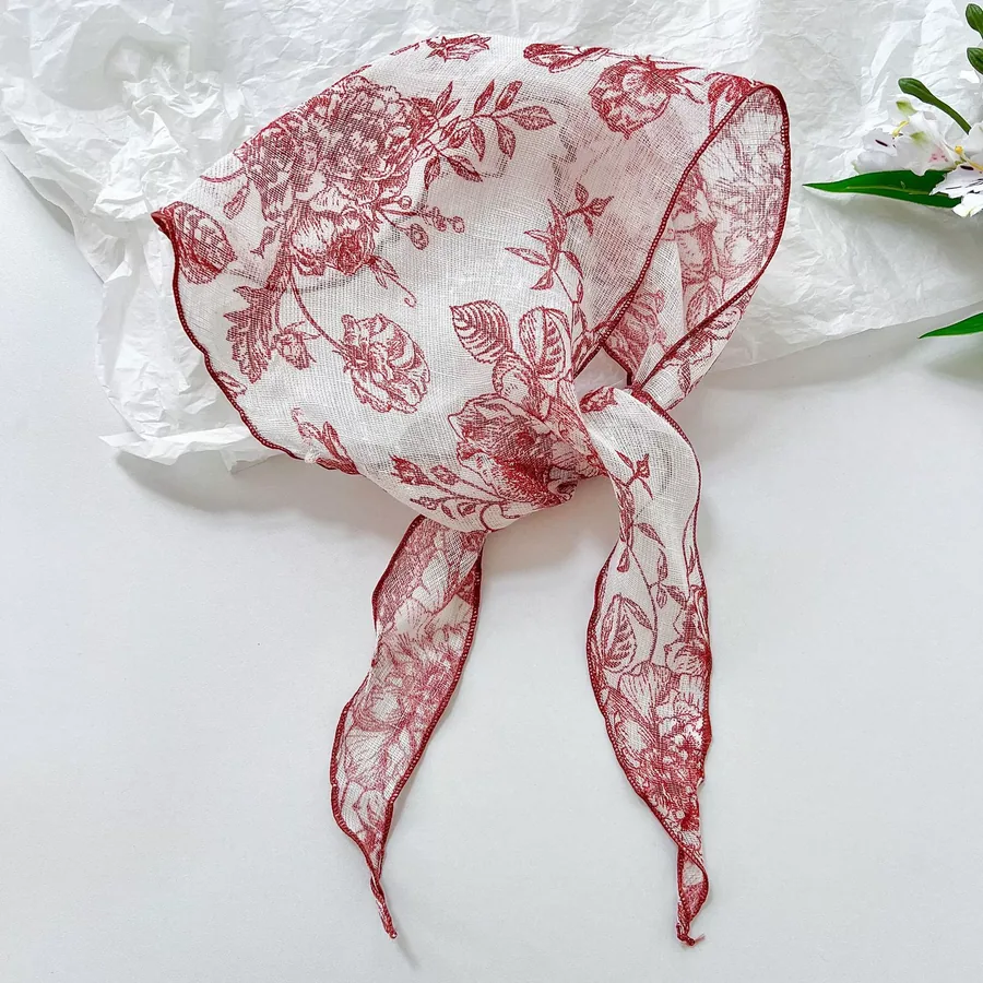 Vintage Floral Triangle Scarf view 9