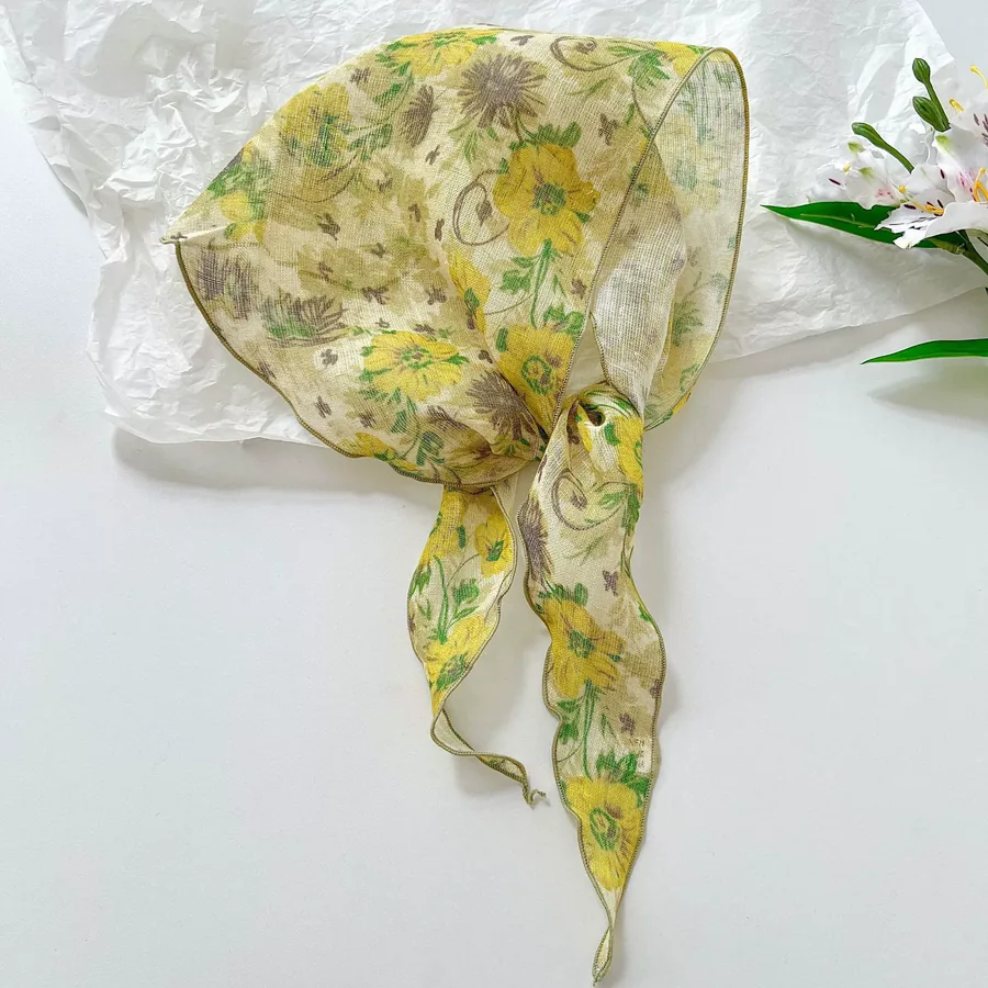 Vintage Floral Triangle Scarf view 11