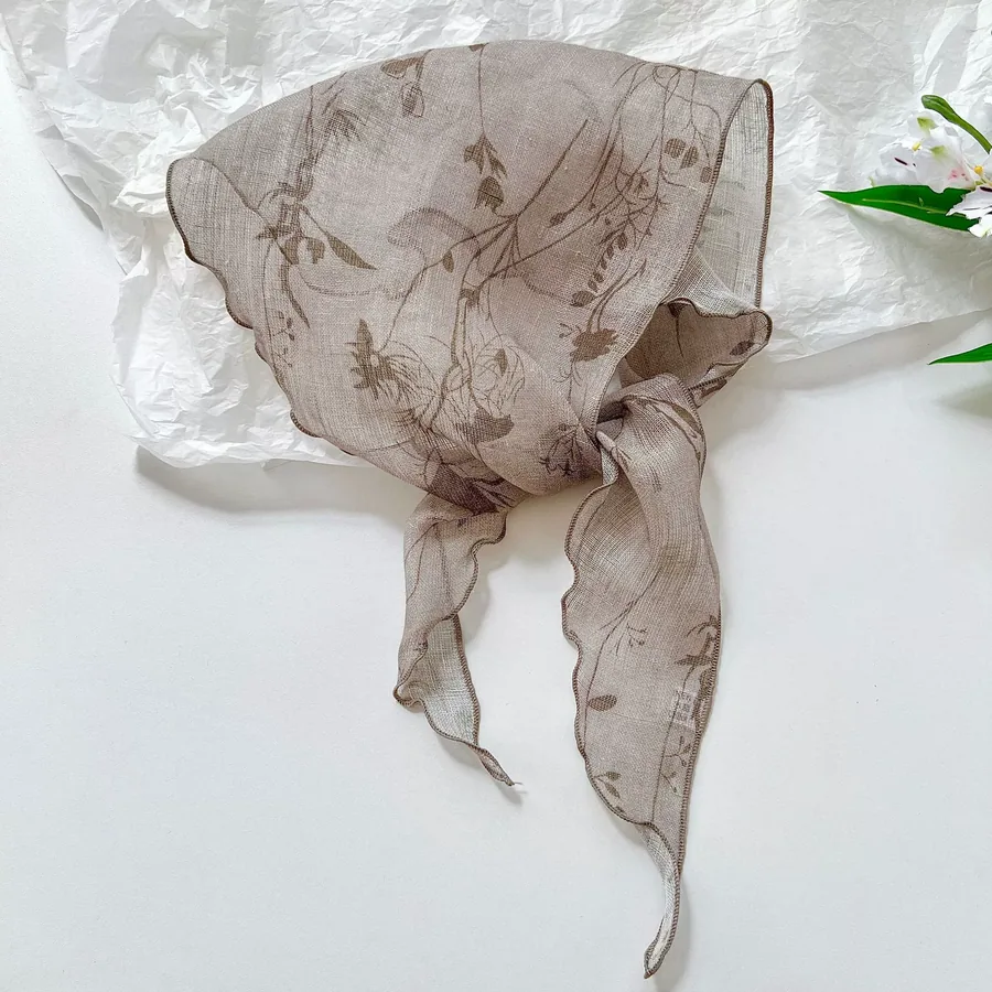 Vintage Floral Triangle Scarf view 12