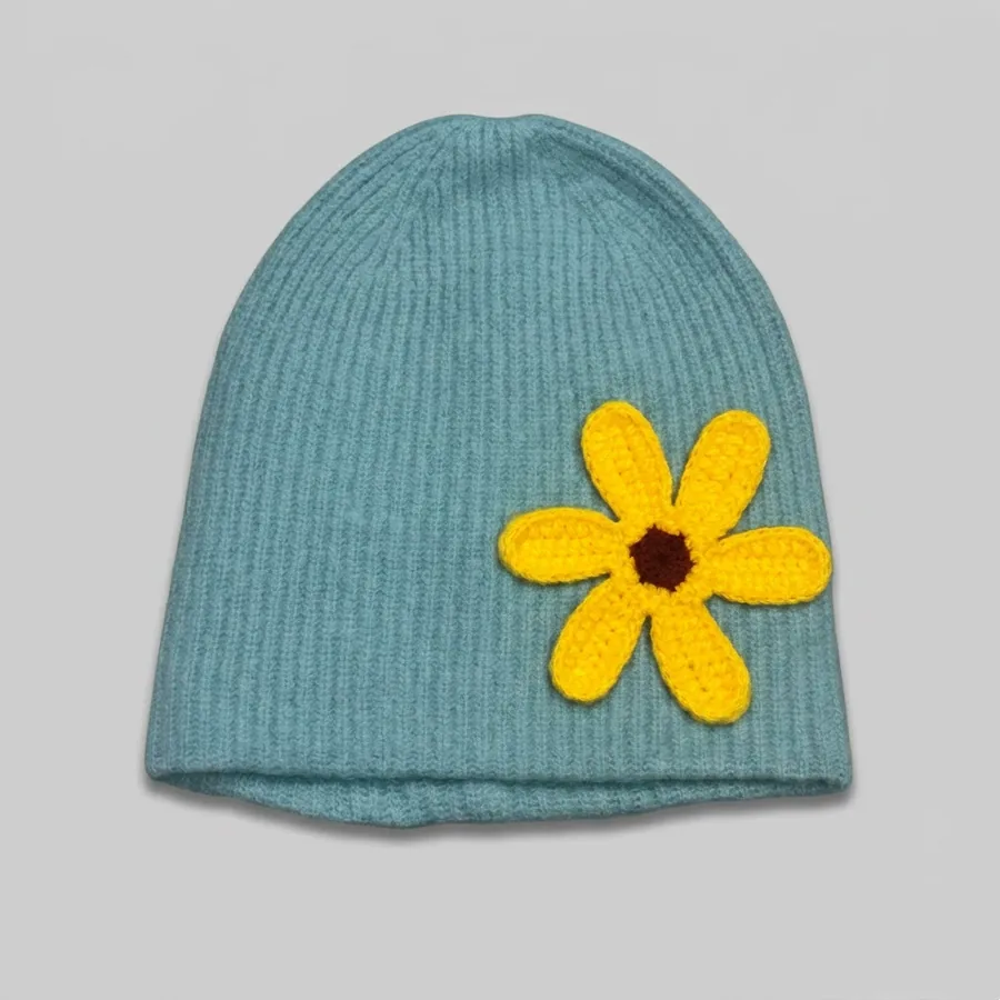 Double Layer Knit Beanie Hat view 6