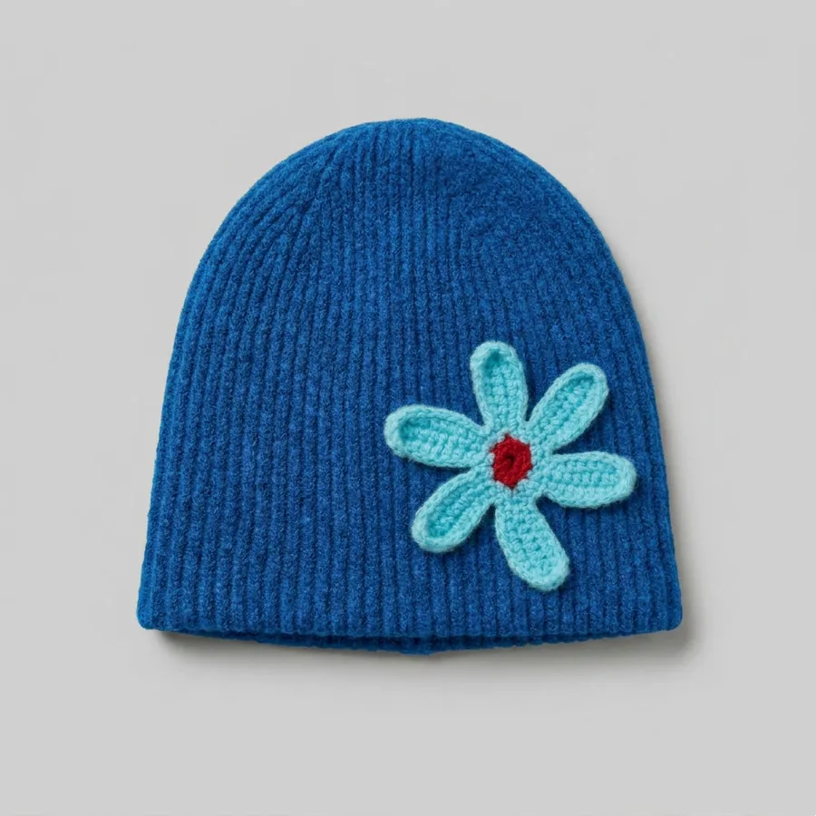Double Layer Knit Beanie Hat view 10