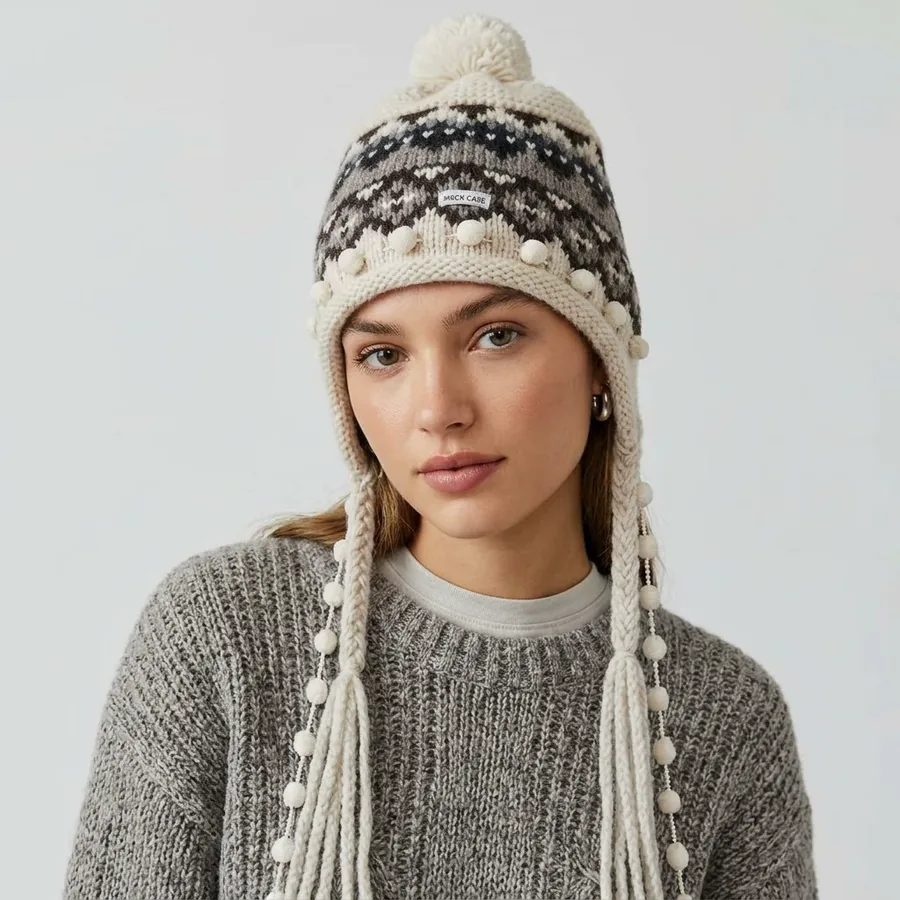 Fair Isle Knit Beanie Hat