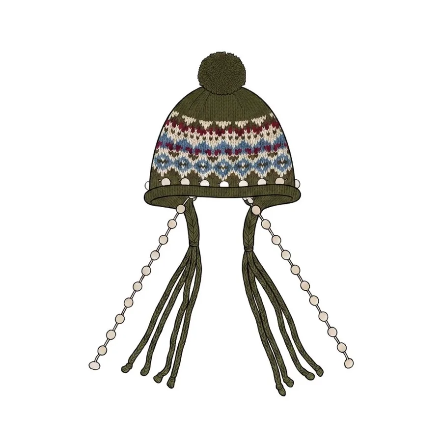 Fair Isle Knit Beanie Hat view 5