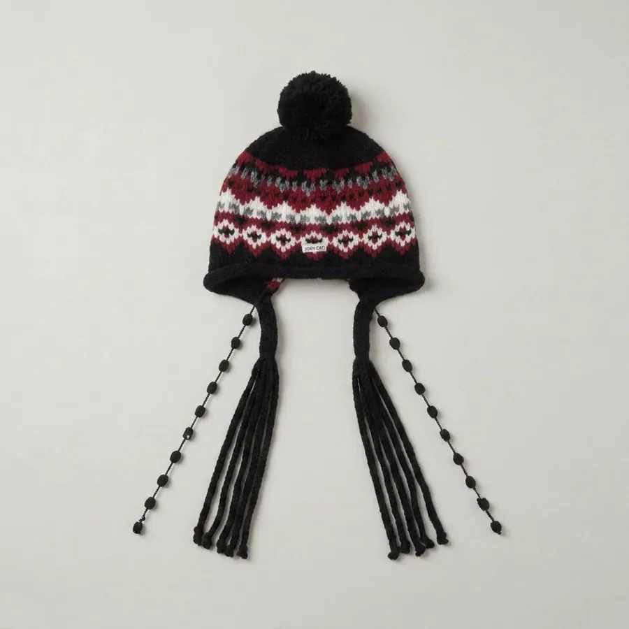 Fair Isle Knit Beanie Hat view 7