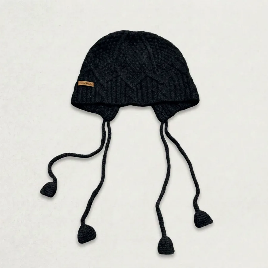 Thick Knit Beanie Hat view 7