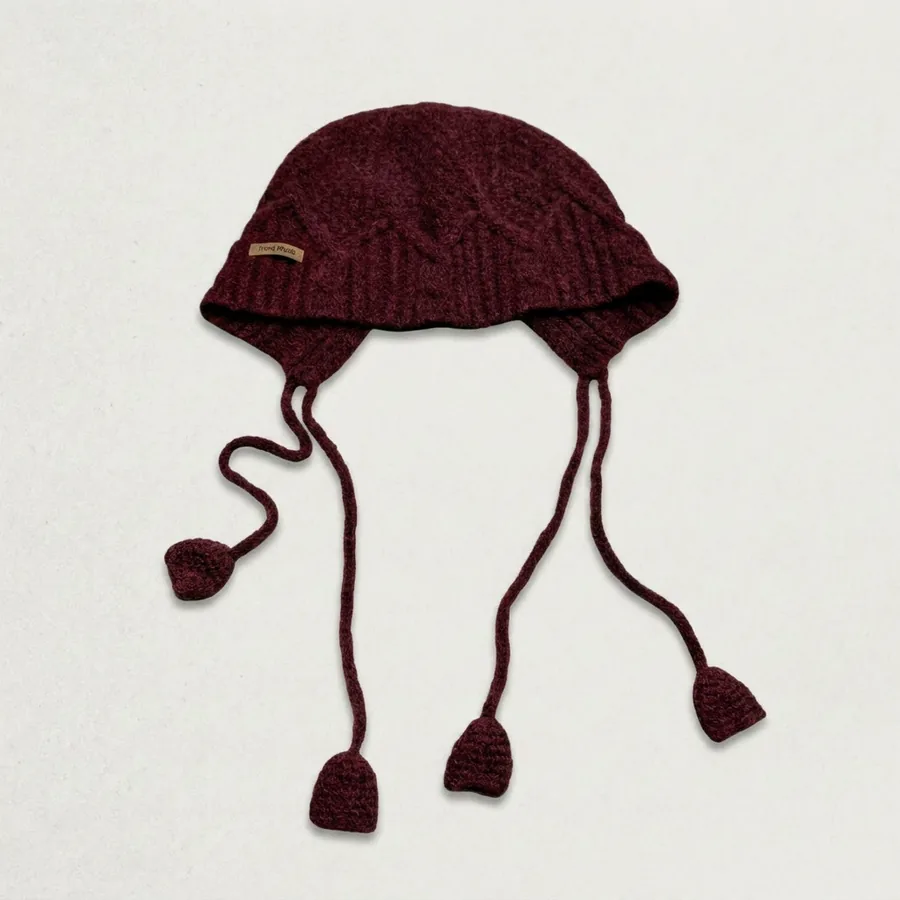 Thick Knit Beanie Hat view 9