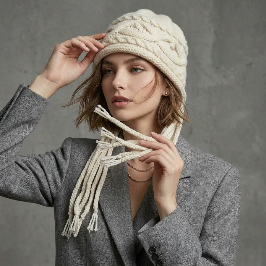 Jellyfish Knit Beanie Hat view 3