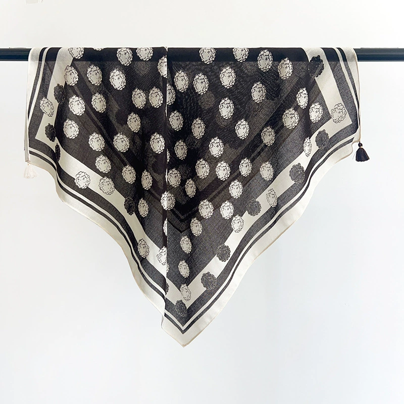 Retro Fringed Square Scarf view 3