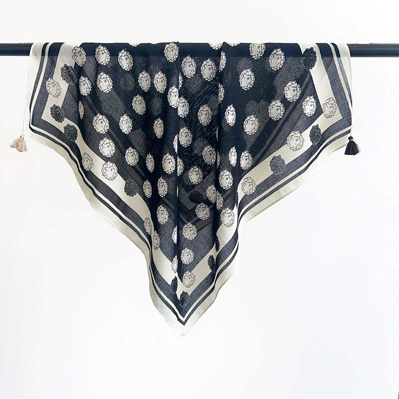 Retro Fringed Square Scarf view 4