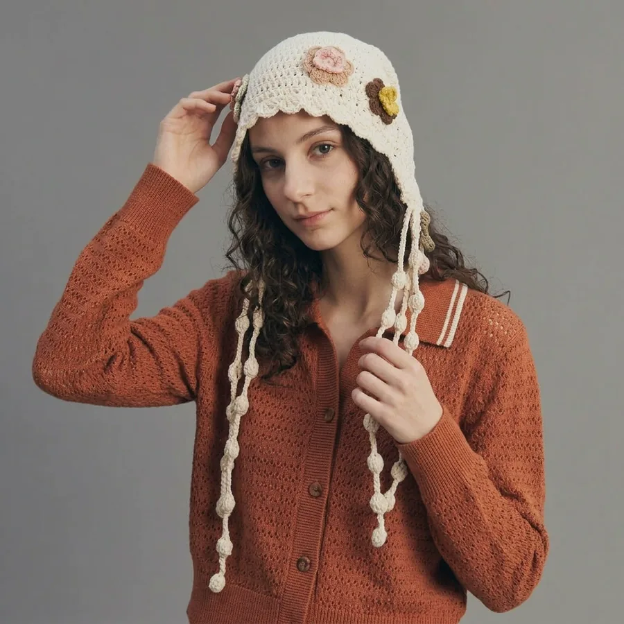 Wool Blend Knit Beanie Hat view 2