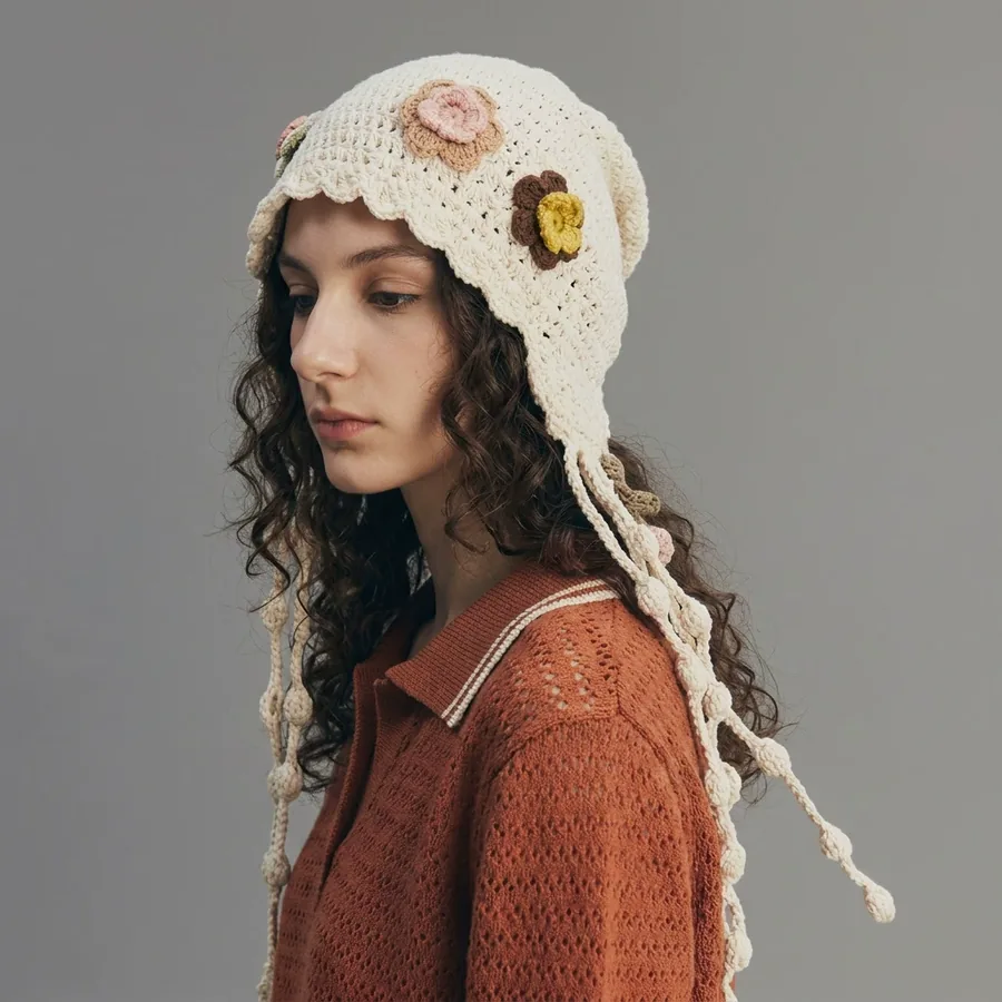 Wool Blend Knit Beanie Hat view 3