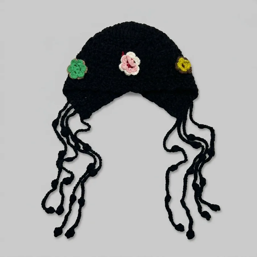 Wool Blend Knit Beanie Hat view 11
