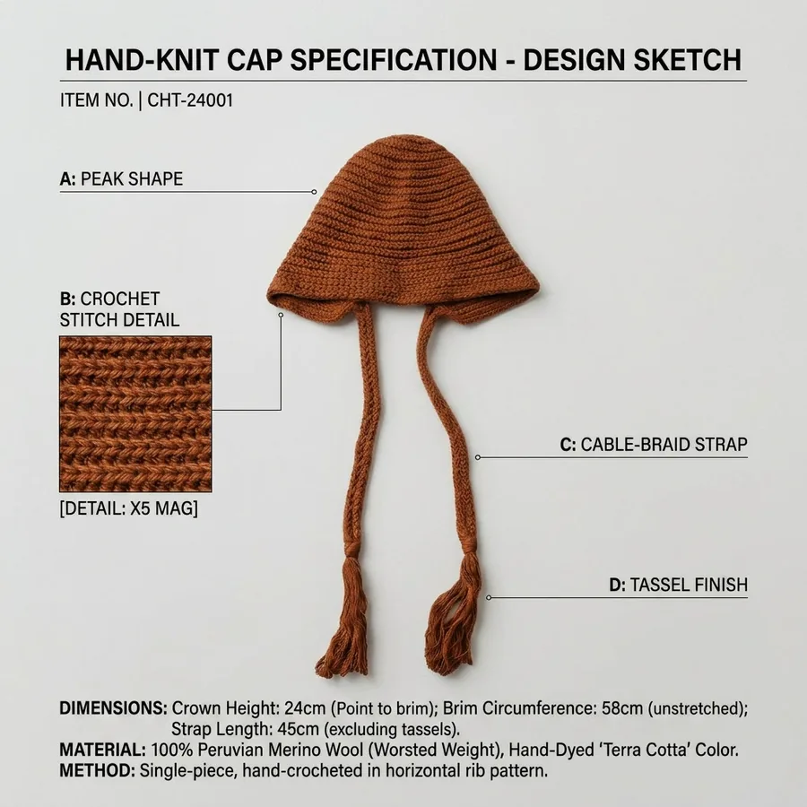 Wool Blend Knit Beanie Hat view 4