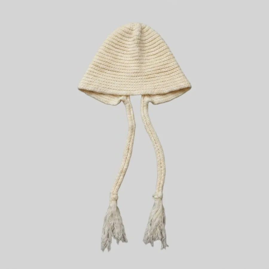 Wool Blend Knit Beanie Hat view 6