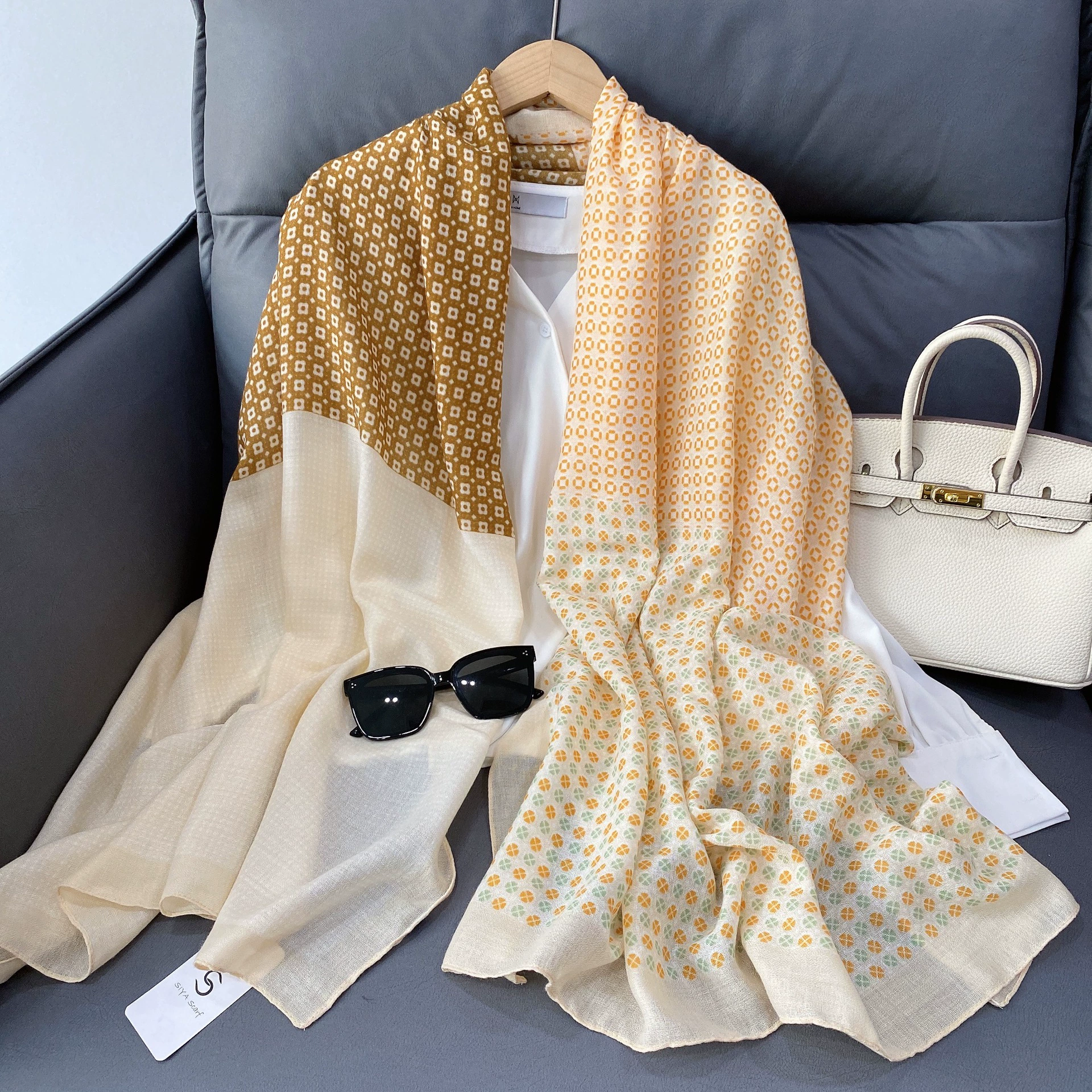 Cotton Linen Winter Scarf view 3