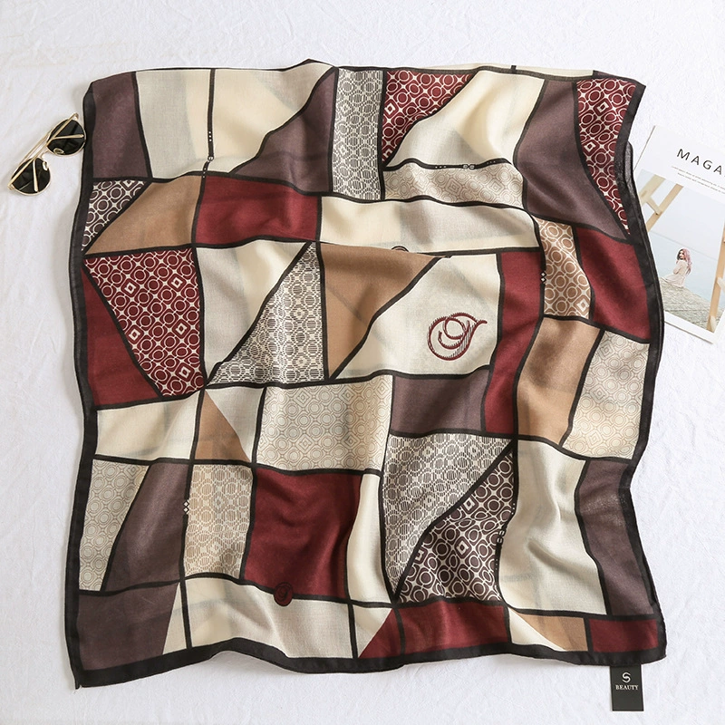 Plaid Cotton Linen Winter Scarf view 4